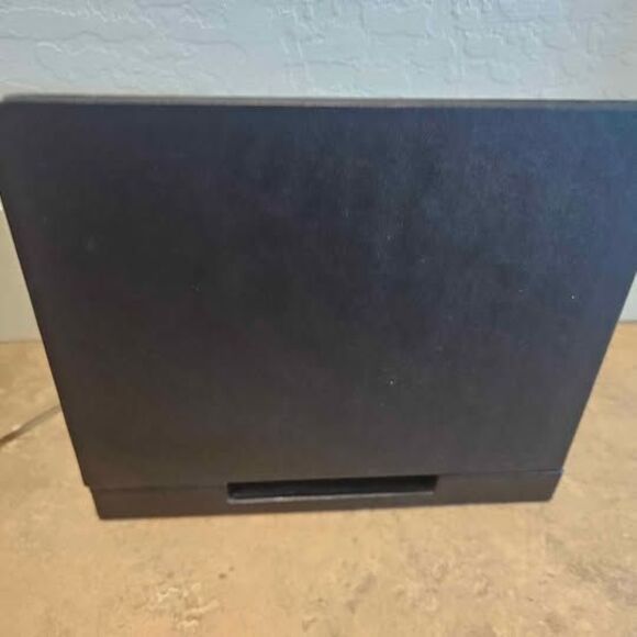 Black Leather File Folder Organizer Charging Station Letter Holder 12"x9"x10" - Picture 2 of 9